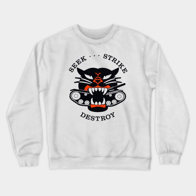 Hellcat M18 Tank Destroyer Seek Strike and Destroy distressed logo Crewneck Sweatshirt by TaterSkinz